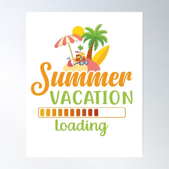 Bloom Theory Summer Vacation Loading Poster Wall Art, Modern Wall Decor, 12x18 UNFRAMED
