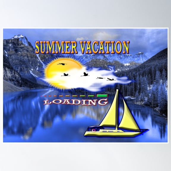 Bloom Theory Summer Vacation Loading Poster Wall Art, Modern Wall Decor, 16x24 UNFRAMED