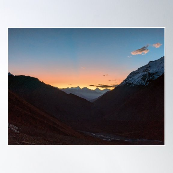 Bloom Theory Sunrise Over The Himalayas Poster Wall Art, Modern Wall Decor, 16x24 UNFRAMED