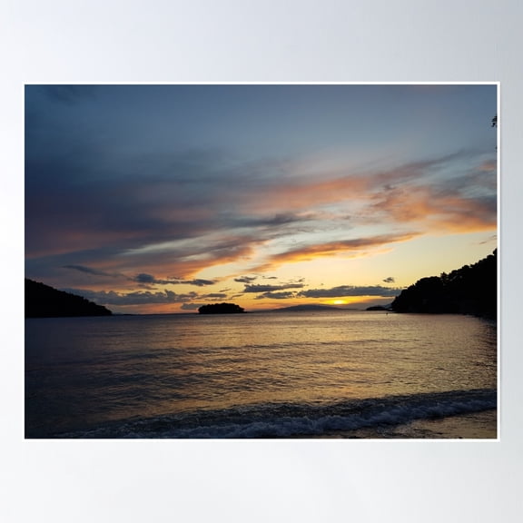 Bloom Theory Sunset At Sea Poster Wall Art, Modern Wall Decor, 12x18 UNFRAMED