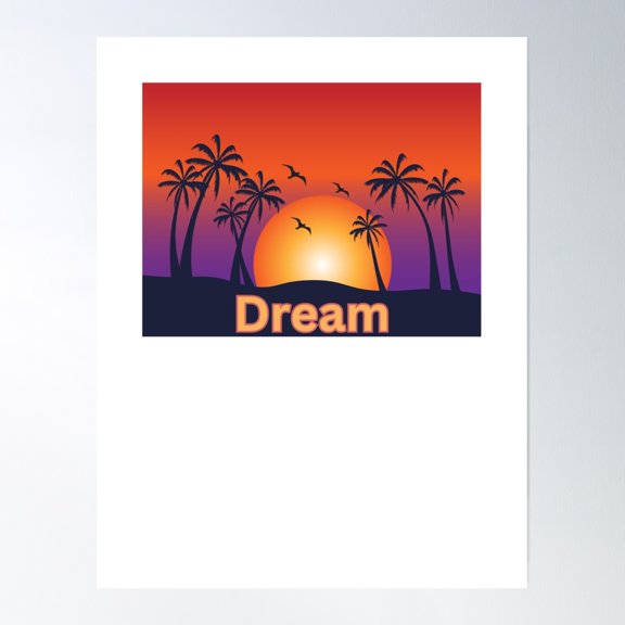 Bloom Theory Sunset-Dreams Poster Wall Art, Modern Wall Decor, 12x18 UNFRAMED