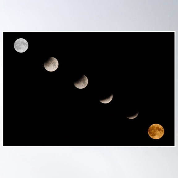 Bloom Theory Supermoon Lunar Eclipse Poster Wall Art, Modern Wall Decor, 16x24 UNFRAMED