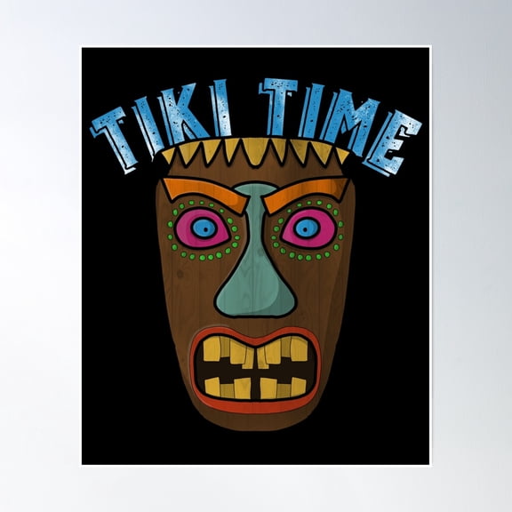 Bloom Theory Tiki Time Luau Party Totem Hawaii Polynesian Family Vacation Design Poster Wall Art, Modern Wall Decor, 24x36 UNFRAMED