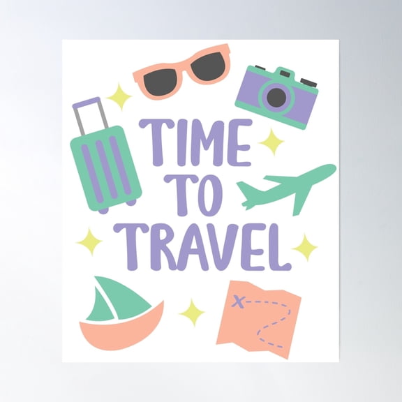 Bloom Theory Time To Travel Poster Wall Art, Modern Wall Decor, 8x12 UNFRAMED