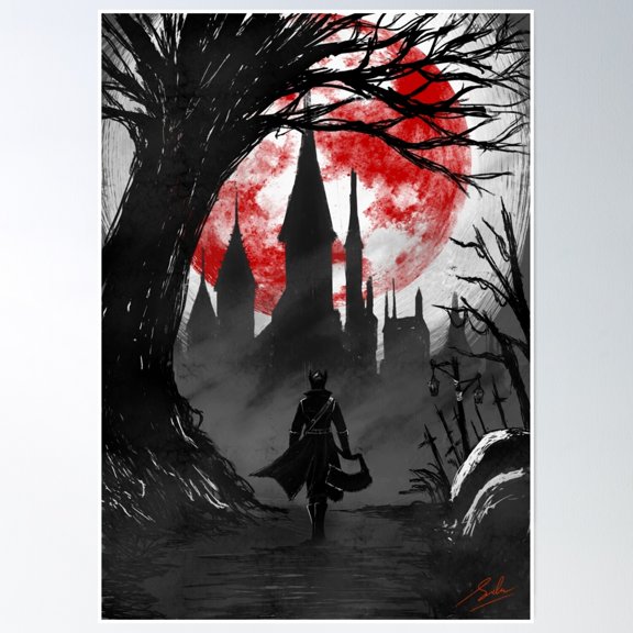 Bloom Theory Trip To Yharnam Poster Wall Art, Modern Wall Decor, 12x18 UNFRAMED