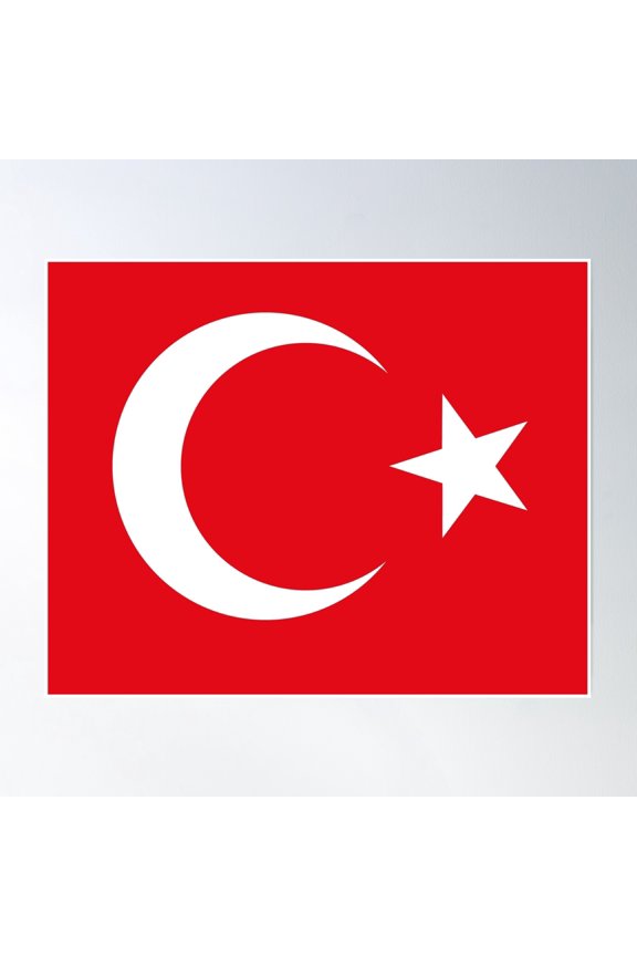 Turkish Flag Poster Wall Art, Modern Wall Decor, 8x12 UNFRAMED