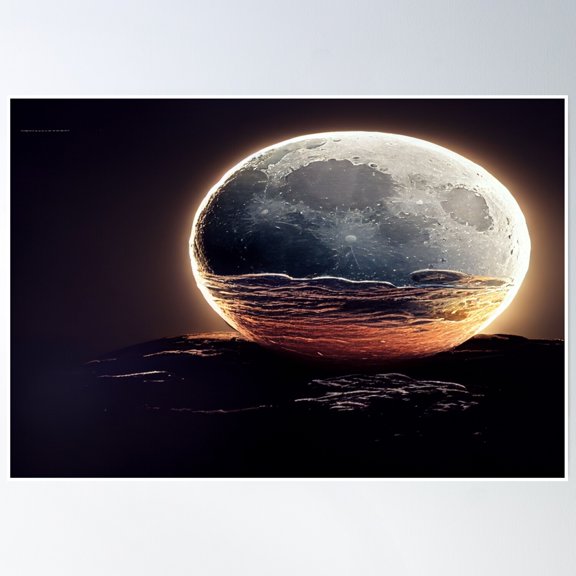 Bloom Theory Unwind With The Moon And Relax Into Space Poster Wall Art, Modern Wall Decor, 8x12 UNFRAMED