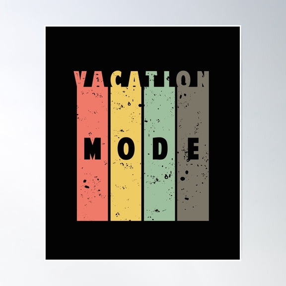 Bloom Theory Vacation Mode On Vintage Retro Design Poster Wall Art, Modern Wall Decor, 8x12 UNFRAMED