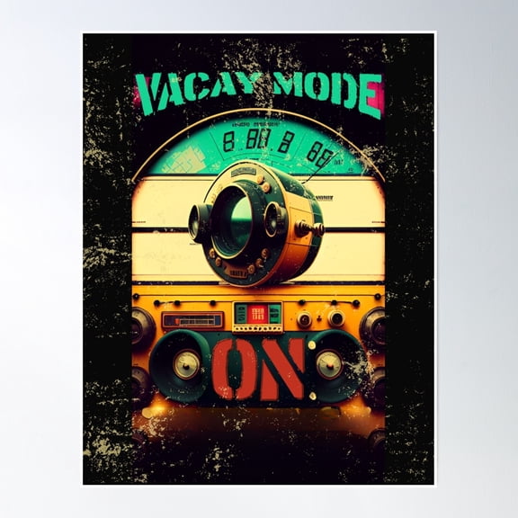 Bloom Theory Vacay Mode On - Vintage Summer Design By Callisc Arts Poster Wall Art, Modern Wall Decor, 12x18 UNFRAMED