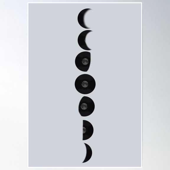 Bloom Theory Vinyl Moon Phases Poster Wall Art, Modern Wall Decor, 16x24 UNFRAMED
