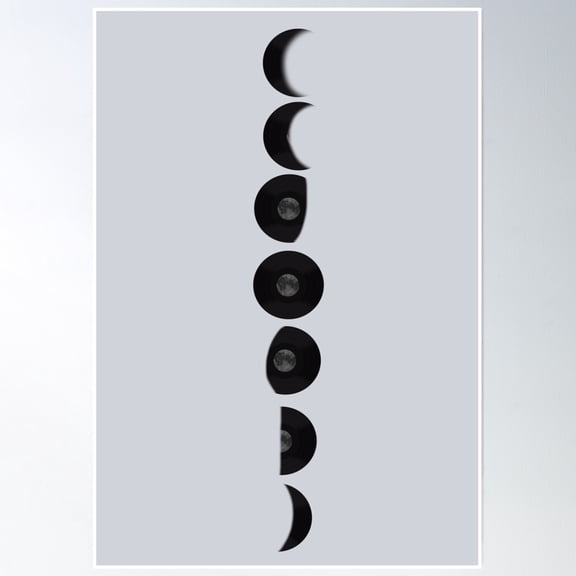 Bloom Theory Vinyl Moon Phases Poster Wall Art, Modern Wall Decor, 8x12 UNFRAMED