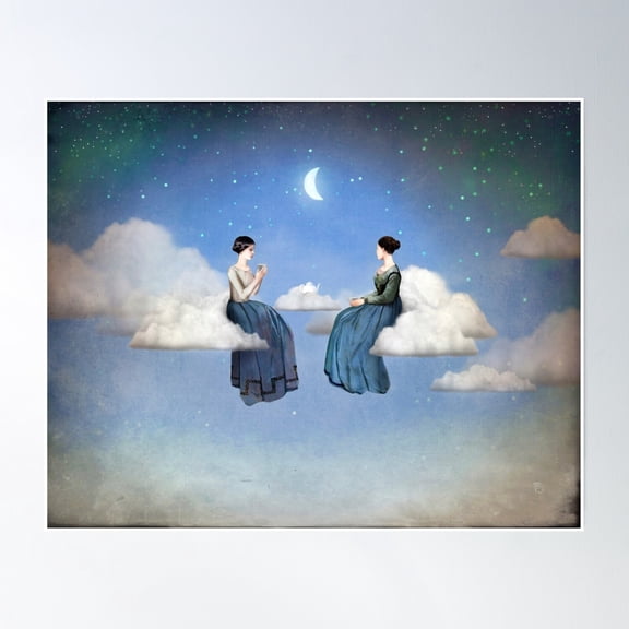 Bloom Theory Wind, Clouds And Tea Poster Wall Art, Modern Wall Decor, 8x12 UNFRAMED