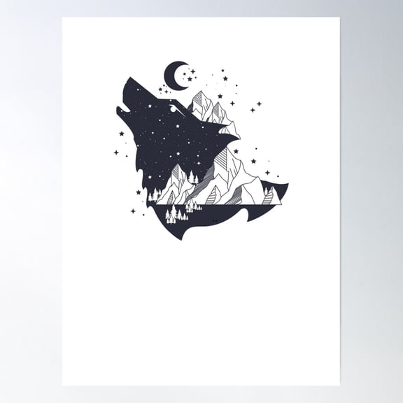 Bloom Theory Wolf Thing Poster Wall Art, Modern Wall Decor, 8x12 UNFRAMED