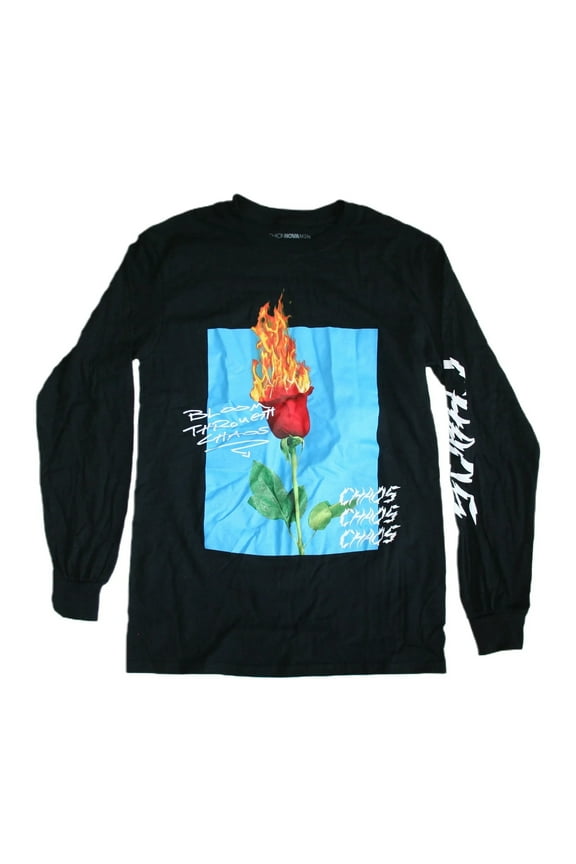 Bloom Through Chaos Men's Long Sleeve Graphic Print T-Shirt (2XL)