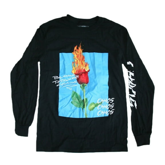 Bloom Through Chaos Men's Long Sleeve Graphic Print T-Shirt (Small)
