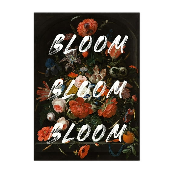 Bloom Vintage Flowers - Photography Floral Flowers Vintage Quote Botanical Typography Modern Art Unframed Wall Art Print 5 x 7 inches