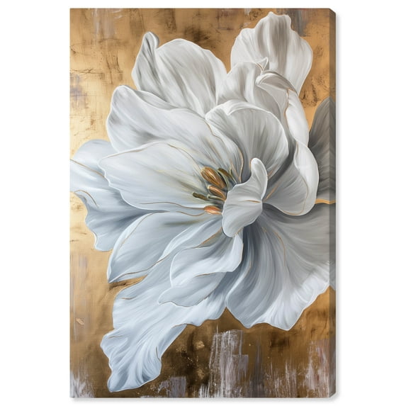 Bloom White Petals Floral Fine Wall Art Canvas Wall Art by Art Remedy, Gallery Wrapped, 24" x 36"