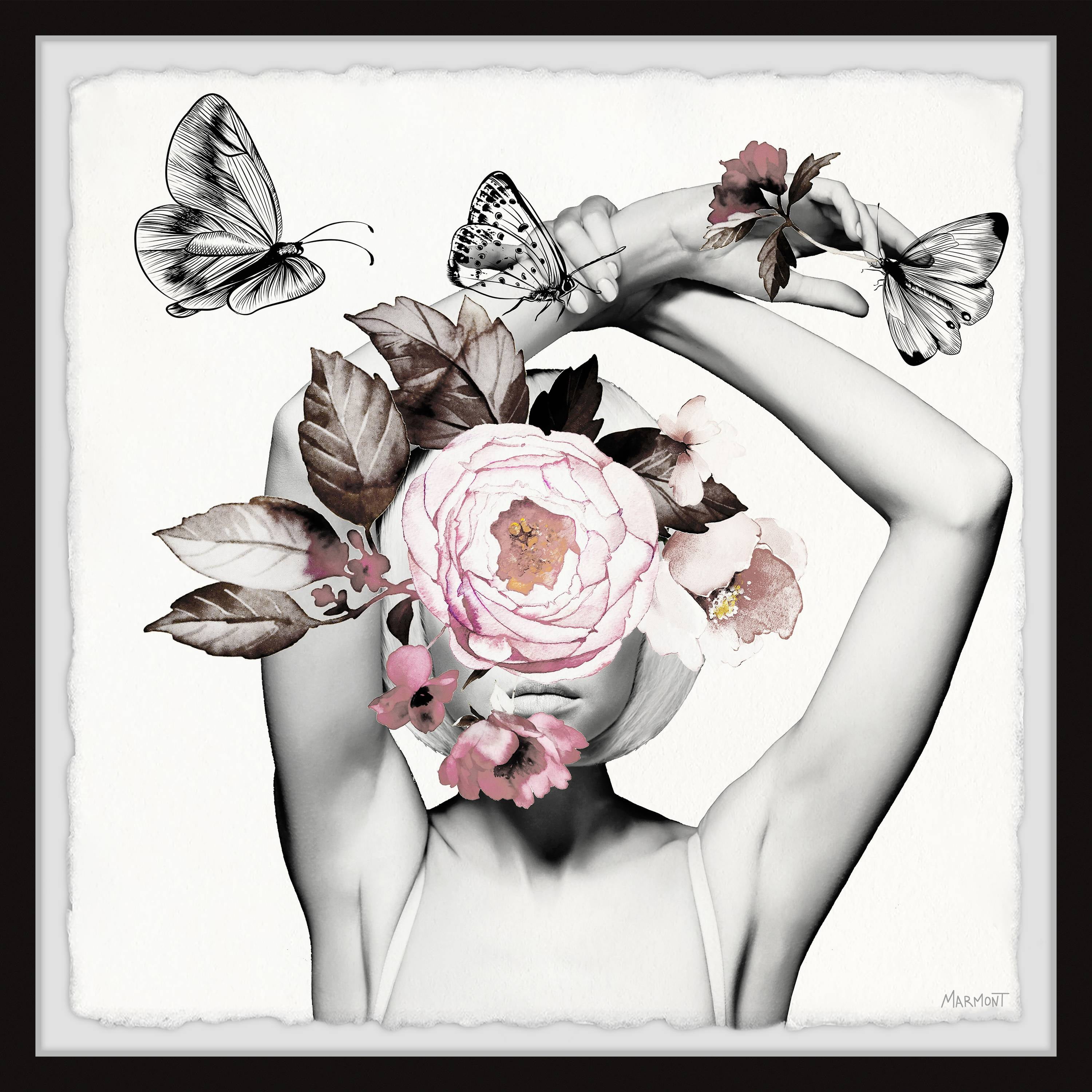 Bloom and Butterflies 18.00" x 18.00" Framed Painting Art Prints, by Marmont Hill