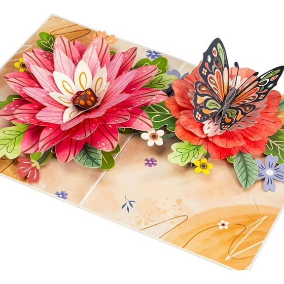 Bloom and Butterfly Pop Up Card - 8"x6"