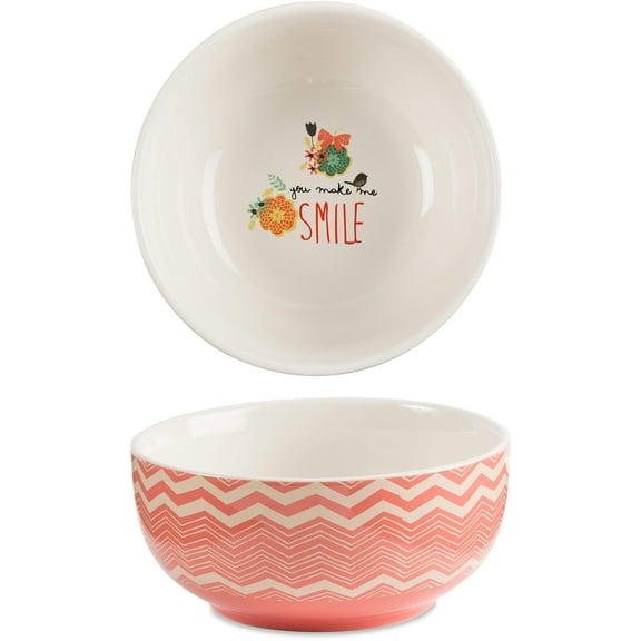 Bloom by Amylee Weeks 74109 You Make Me Smile Decorative Ceramic Bowl, Multicolor