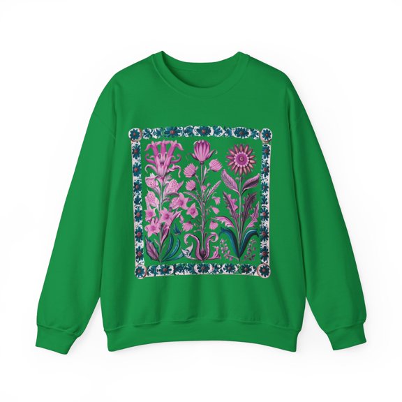 Bloom in Style: Floral Tapestry - Unisex Heavy Blend™ Crewneck Sweatshirt