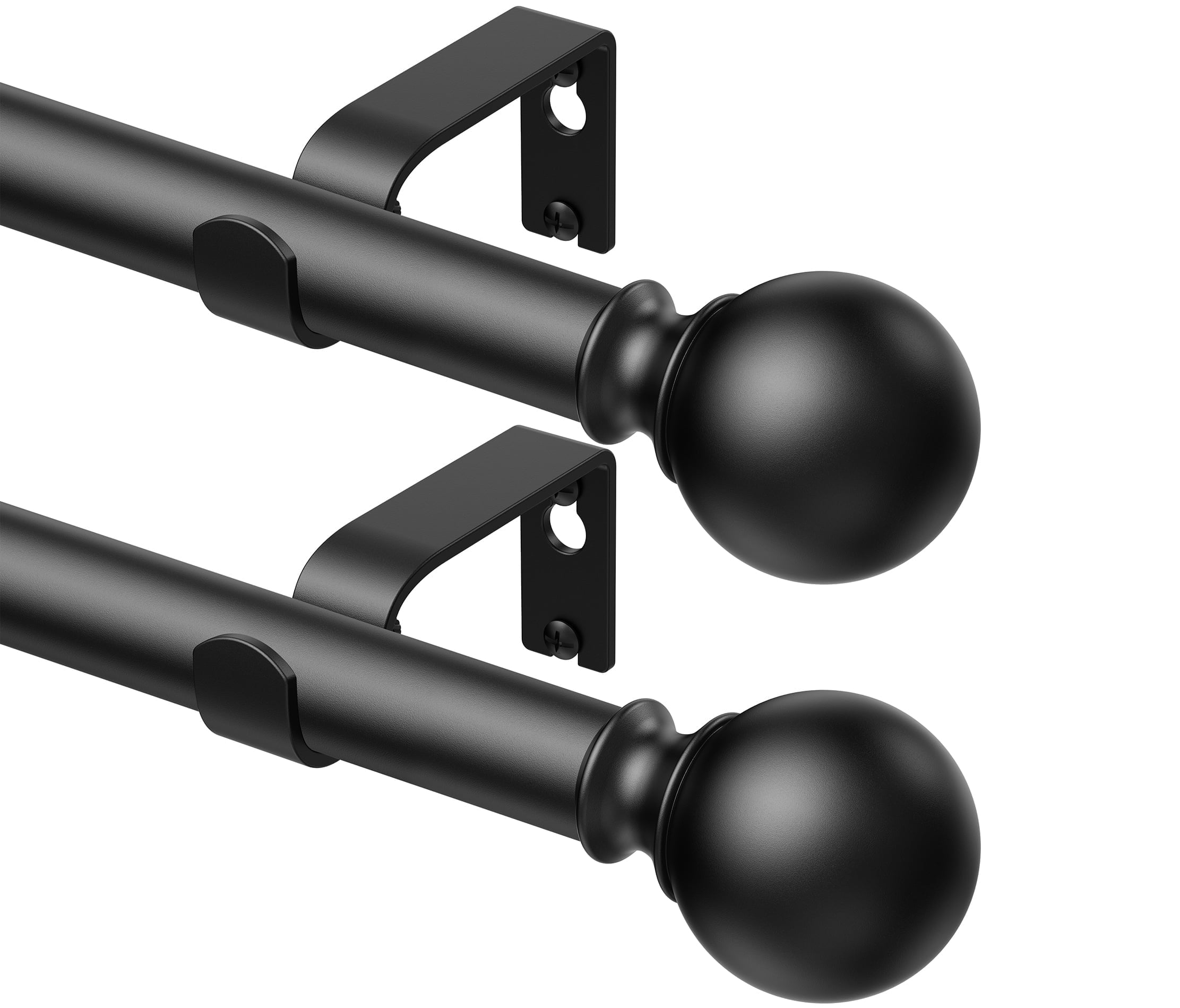 BloomFlower 2 Pack Curtain Rods 72-144 Inch, 152-inch rod Adjustable ...
