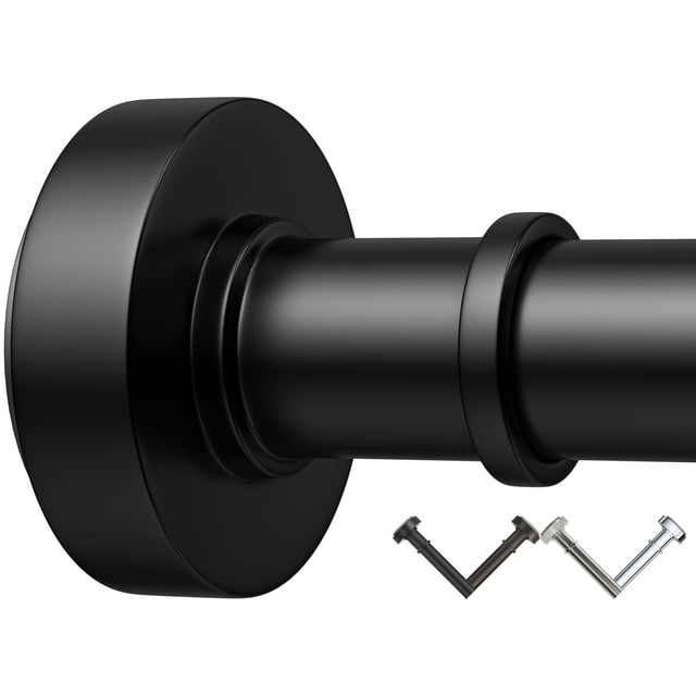 BloomFlower Black Shower Curtain Rod,43''72'',Never Rust,Never Slip,No