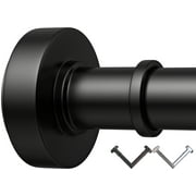 BloomFlower Black Shower Curtain Rod,43-72,Never Rust,Never Slip,No Drill,Matte,Adjustable Tension Metal Rod