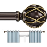 BloomFlower Curtain Rods 18-152 inch, for Window 144 Inch, Adjustable Length Heavy Duty Diameter 7/8 inch, Decorative Finials, Bronze