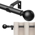 thumbnail image 1 of BloomFlower Curtain Rods 18-240 Inch, 255-inch rod Adjustable Length Heavy Duty Diameter 7/8 inch, Decorative Finials, Black, 1 of 9