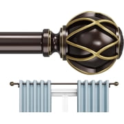 BloomFlower Curtain Rods 18-245 inch, for Window 240 Inch, Adjustable Length Heavy Duty Diameter 7/8 inch, Decorative Finials, Bronze