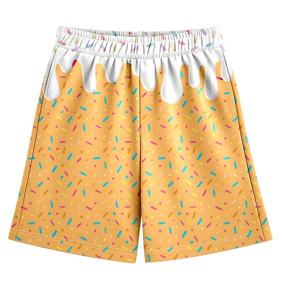 BloomJoy Big Kid 2-14T Ice Cream Shorts Baseball Boy Summer Preppy Boy Swim Trunks Toddler Beach Board Shorts with Pockets 13-14 Years White Summer Shorts