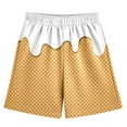 thumbnail image 1 of BloomJoy Big Kid Ice Cream Shorts 2-14T Boy Girl Elastic Waist with Pockets Summer Cool Preppy Ice Cream Baseball Shorts 11-12 Years White Summer Shorts, 1 of 5
