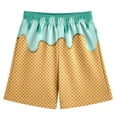 thumbnail image 1 of BloomJoy Big Kid Ice Cream Shorts 2-14T Boy Girl Elastic Waist with Pockets Summer Cool Preppy Ice Cream Baseball Shorts 13-14 Years Green Summer Shorts, 1 of 5