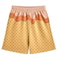 thumbnail image 1 of BloomJoy Big Kid Ice Cream Shorts Boy 2-14T Summer Preppy Ice Cream Baseball Shorts Casual Elastic Waist Short-Pants with Pockets 9-10 Years Orange Summer Shorts, 1 of 5