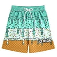 thumbnail image 1 of BloomJoy Little Kid 2-14T Ice Cream Shorts Boy Girl Summer Beach Preppy with Pockets Elastic Waist Ice Cream Baseball Shorts 5-6 Years Mint Green Summer Shorts, 1 of 4