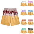 thumbnail image 1 of BloomJoy Little Kid ce Cream Shorts Boy Girl 2-14T Summer Beach Preppy with Pockets Elastic Waist Ice Cream Drip Baseball Shorts 7-8 Years Coffee Summer Shorts, 1 of 5