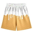 thumbnail image 1 of BloomJoy Little Kid ce Cream Shorts Boy Girl 2-14T Summer Beach Preppy with Pockets Elastic Waist Ice Cream Drip Baseball Shorts 7-8 Years White Summer Shorts, 1 of 5