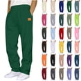 thumbnail image 1 of BloomJoy Mens Sweatpants with Pockets Fashion Drawstring Elastic Waist Solid Color Casual Sweat Length Pants, 1 of 4