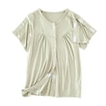 thumbnail image 1 of BloomJoy Scrubs for Women Unisex Post Shoulder Shorts Sleeve Shirts For Women With All Stick On Fasteners Recovery Tear Chemo Clothing Women's plus Hot Tops Just Works Swing Tops, 1 of 3