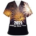 thumbnail image 1 of BloomJoy Scrubs for Women Year Short Sleeve V-neck Tops Working Cartoon Print Blouse V Neck Tee Graphic Women Sports T Shirt Womens T Shirts Long Sleeve Tan Raglan Shirt Swim, 1 of 6