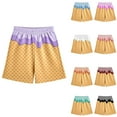 thumbnail image 1 of BloomJoy Toddler Ice Cream Shorts Boy 2-14T Summer Preppy Ice Cream Baseball Shorts Casual Elastic Waist Short-Pants with Pockets 2-3 Years Purple Summer Shorts, 1 of 5