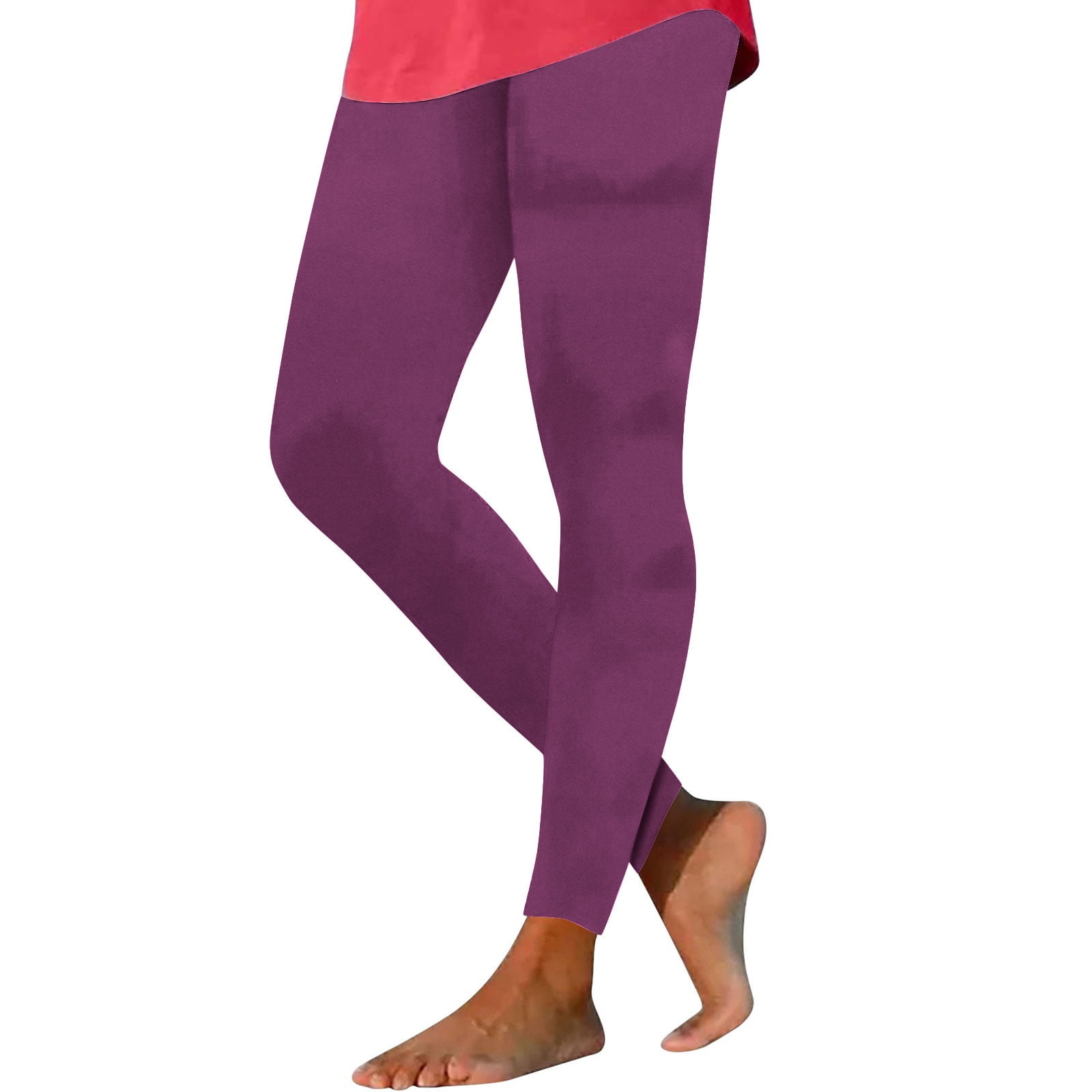 Bloomae Fleece Lined Leggings Women Stretchy Tummy Control High Waisted ...