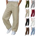 thumbnail image 1 of Bloomae Girls Wide Leg Barrel Pants Lightweight Fall Casual Elastic High Waisted Harem Pants Trendy Pull On Baggy Back to School Uniform Trousers with Pockets, 1 of 10