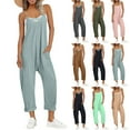 thumbnail image 1 of Bloomae One Piece Jumpsuits for Women Lightweight Casual Overalls Sleeveless Spaghetti Strap Rompers Travel Vacation Outfits Fall Spring Fashion Clothes with Pockets Army Green S, 1 of 8