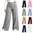thumbnail image 1 of Bloomae Plus Size Womens Dress Pants Trendy Fall Wide Leg High Waisted Long Palazzo Yoga Pants Loose Fit Business Casual Solid Color Work Office Trousers Slacks, 1 of 7