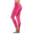 thumbnail image 1 of Bloomae Plus Size Womens Ruched Ankle Length Leggings Trendy Slim Fit Buttery Soft High Waisted Stretch Basic Solid Full Length Leggings Pants Hot Pink M, 1 of 8