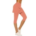 thumbnail image 1 of Bloomae Skirted Leggings for Women Tennis Golf Skorts Capris Gym Yoga Legging with Skirts for Running Workout Active Pink#01 XXL, 1 of 6