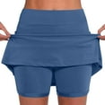 thumbnail image 1 of Bloomae Skorts for Women with Pockets Plus Size Elastic High Waist Tummy Control Athletic Skorts Dressy Casual Tennis Golf Skorts for Summer Activewear Mini Skirts Blue#06 XL, 1 of 5