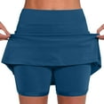 thumbnail image 1 of Bloomae Skorts for Women with Pockets Plus Size Elastic High Waist Tummy Control Athletic Skorts Dressy Casual Tennis Golf Skorts for Summer Activewear Mini Skirts Blue#04 M, 1 of 5